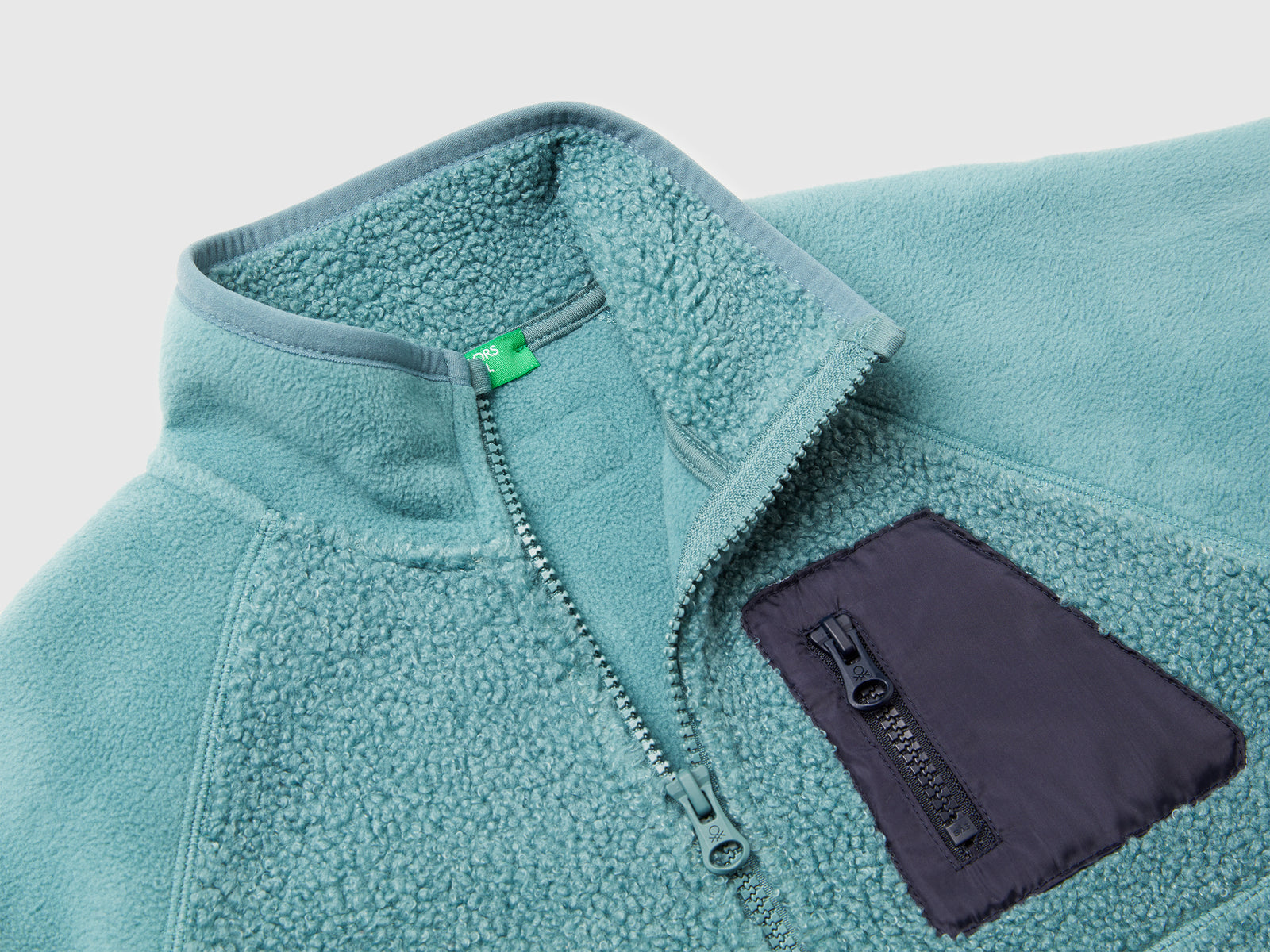 Felpa in pelliccetta sintetica da bimbo turchese 3 | Benetton Outlet