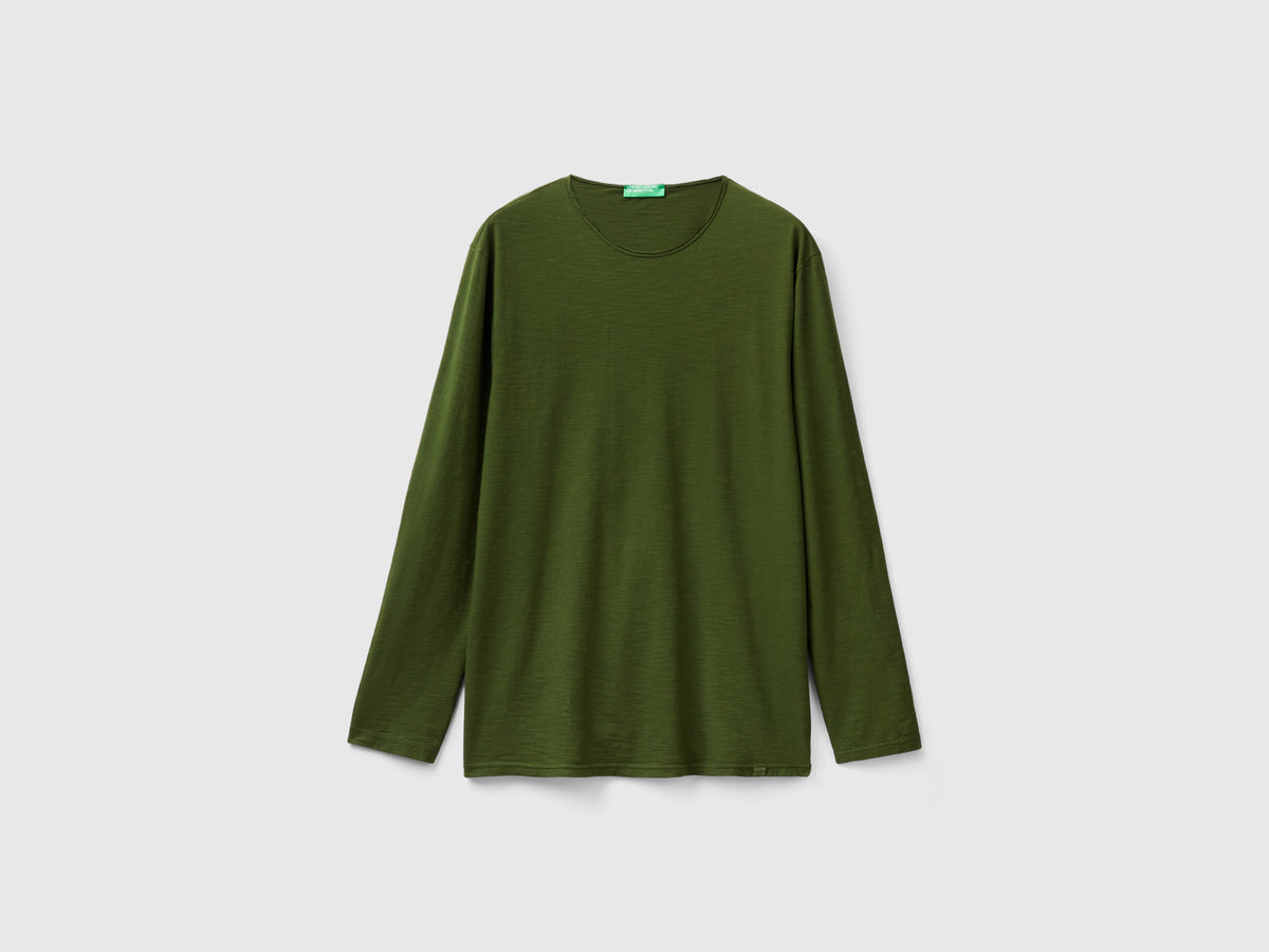 T-shirt a manica lunga in 100% cotone