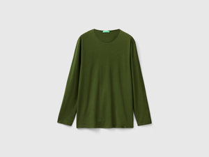 T-shirt a manica lunga in 100% cotone