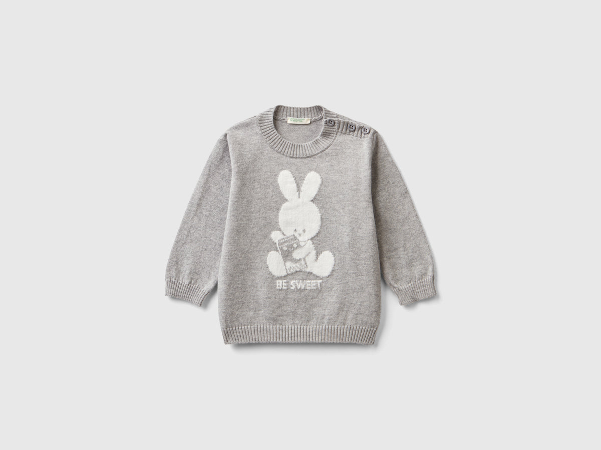 Maglia in caldo cotone con intarsio