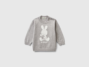Maglia in caldo cotone con intarsio