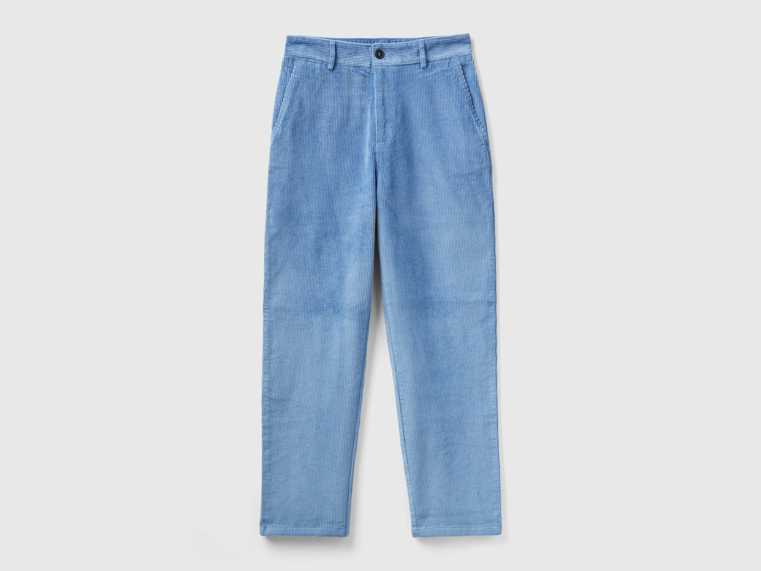 Pantaloni morbidi in velluto a coste da donna celeste | Benetton Outlet