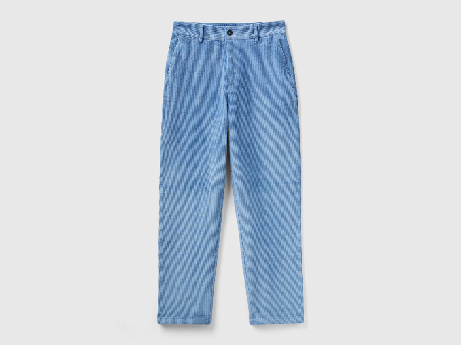 Pantaloni morbidi in velluto a coste da donna celeste | Benetton Outlet