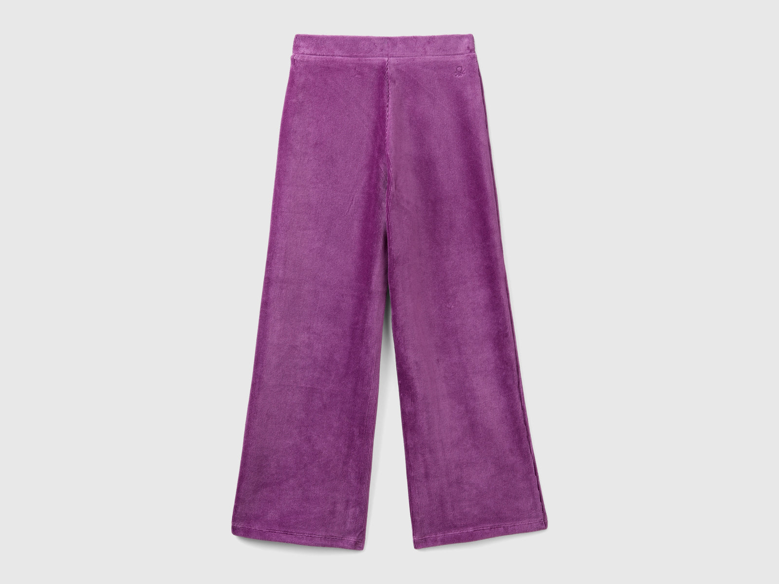 Pantaloni ampi in ciniglia da bambina malva 2 | Benetton Outlet