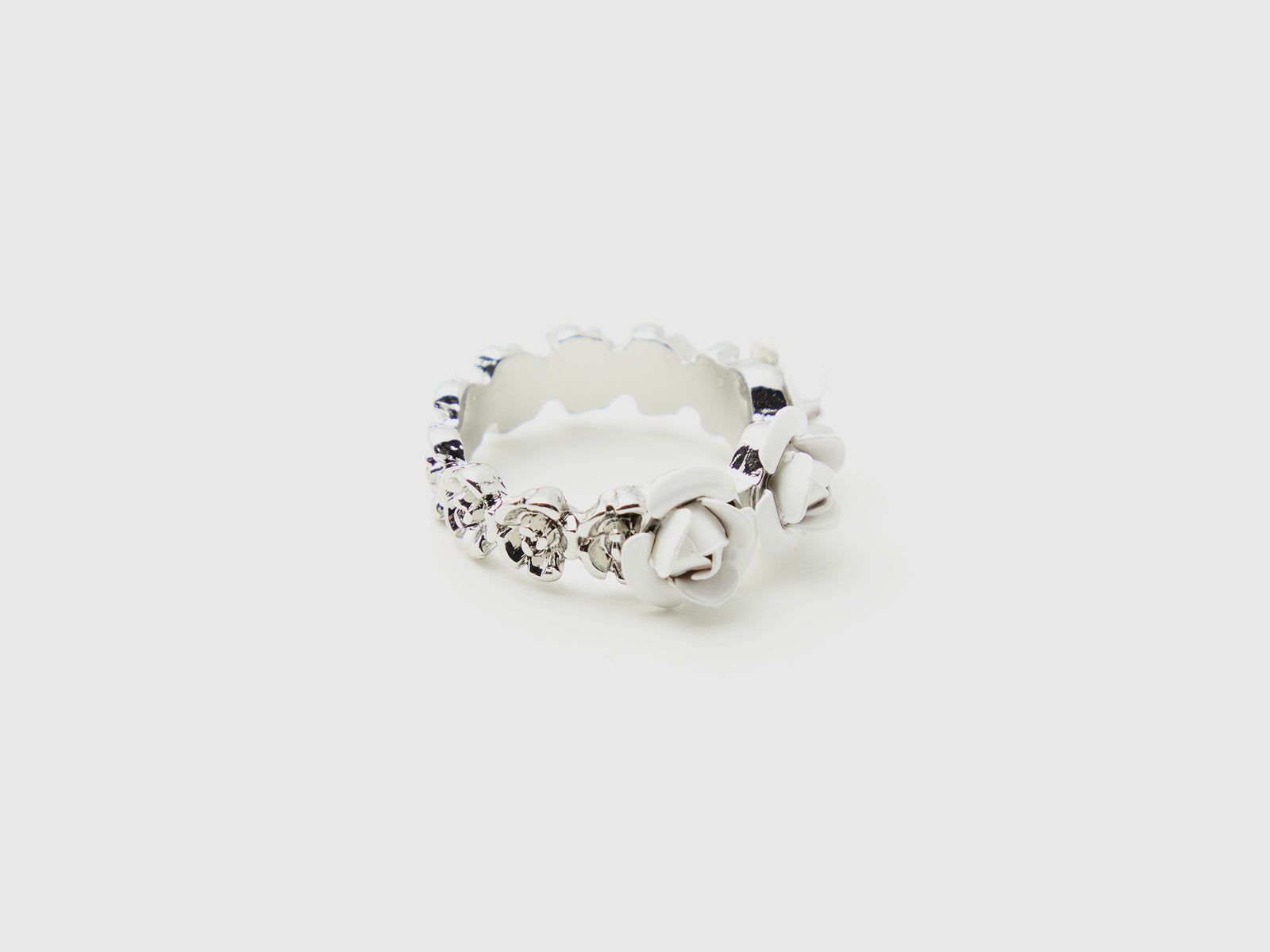 Anello con rose da donna bianco panna 2 | Benetton Outlet