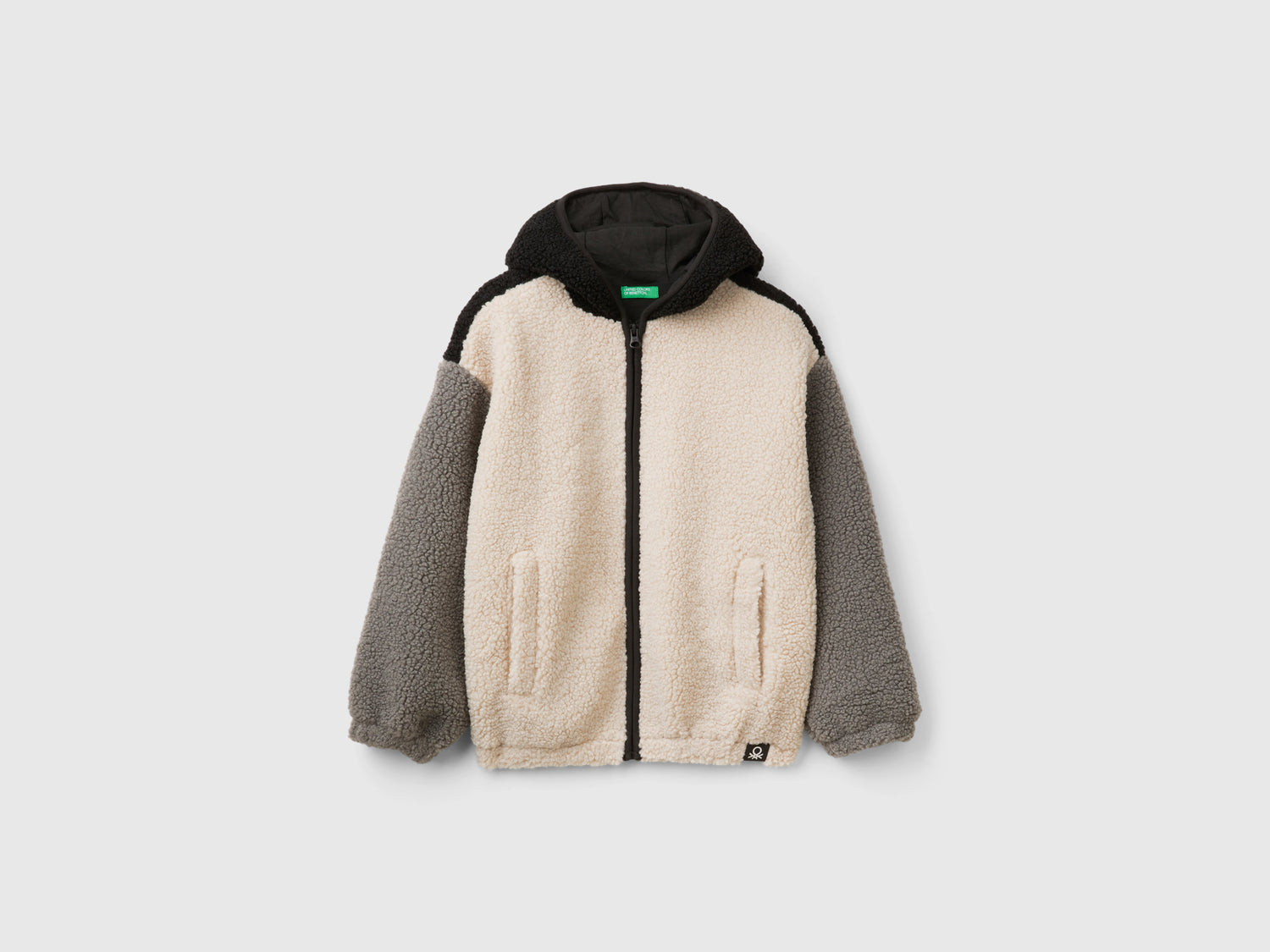 Felpa in pile color block da bambino multi-color | Benetton Outlet