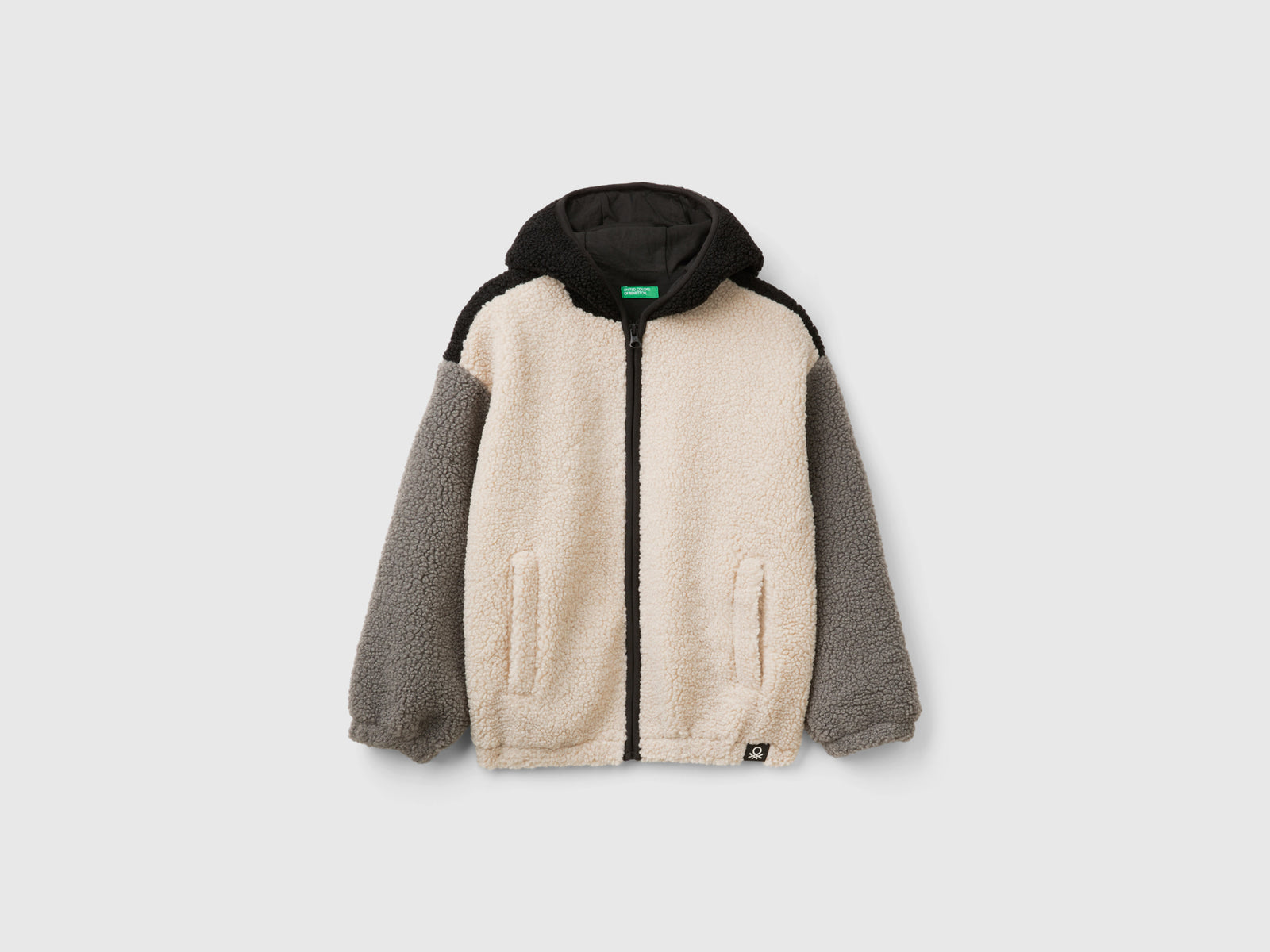 Felpa in pile color block da bambino multi-color | Benetton Outlet