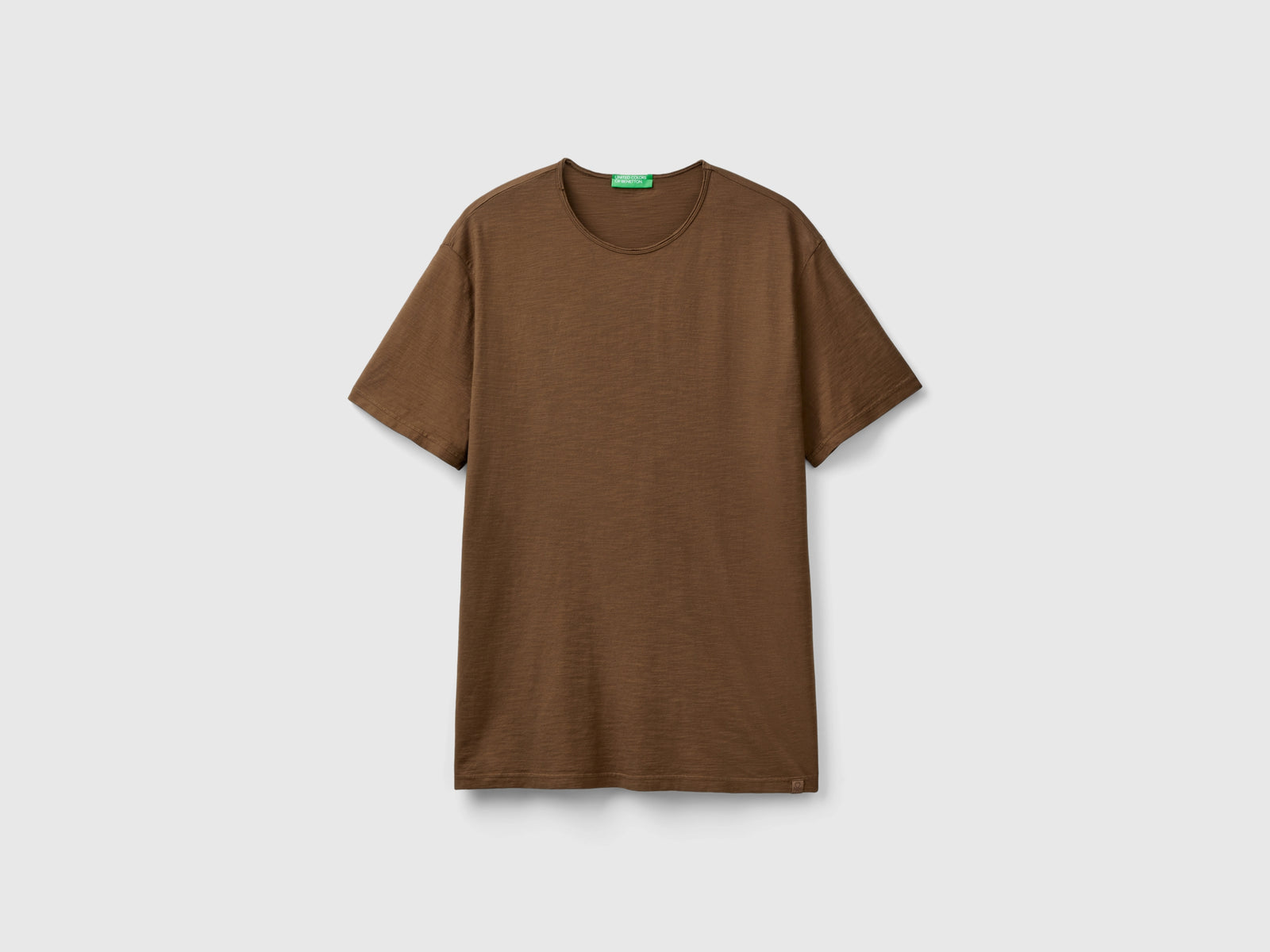Slub cotton coffee t-shirt da uomo marrone | Benetton Outlet