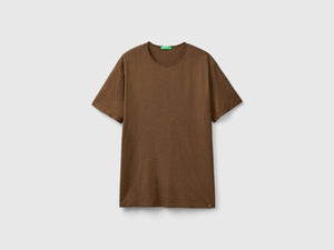 Slub cotton coffee t-shirt