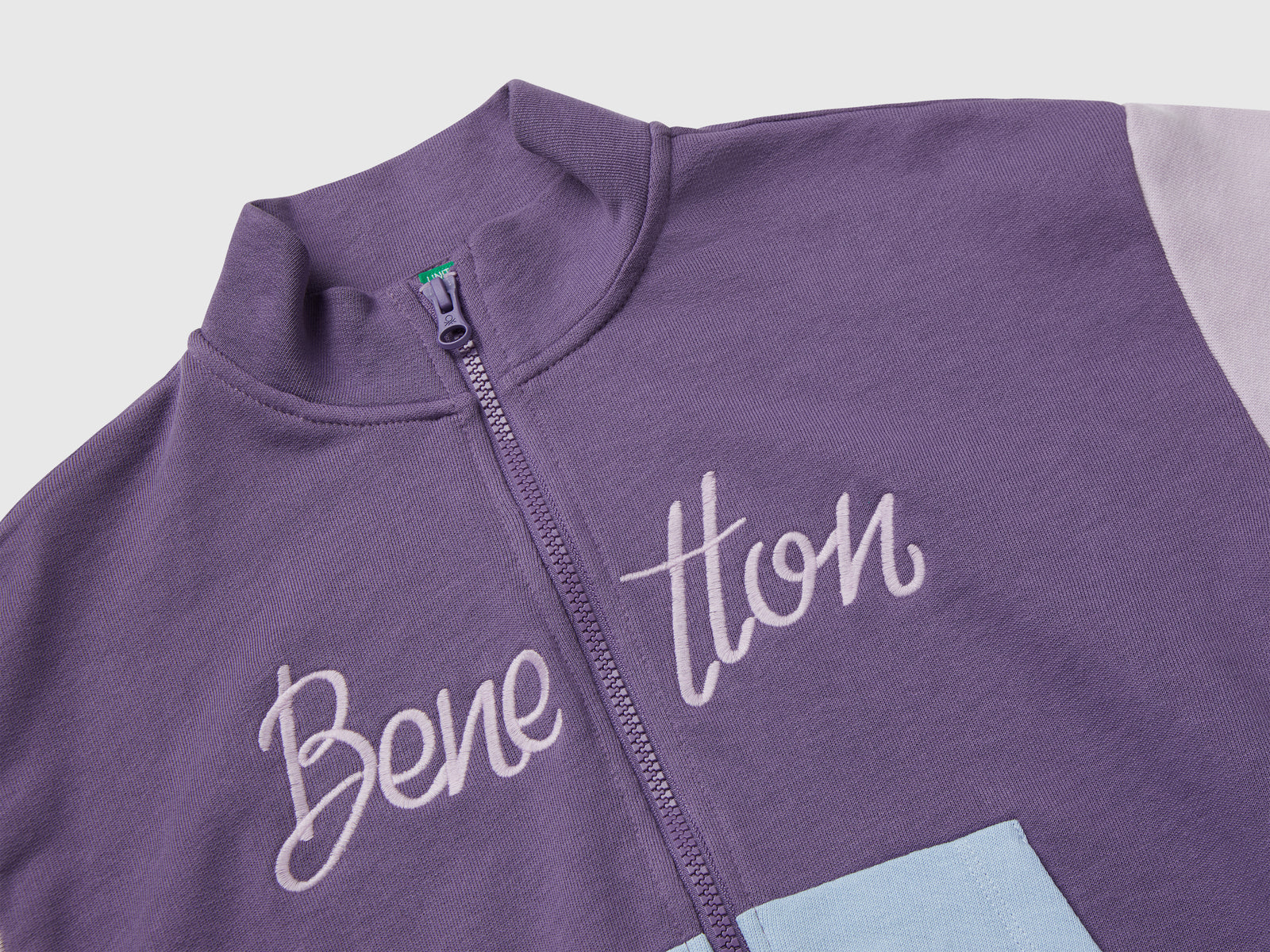 Felpa con zip e stampa da bambina lavanda 3 | Benetton Outlet