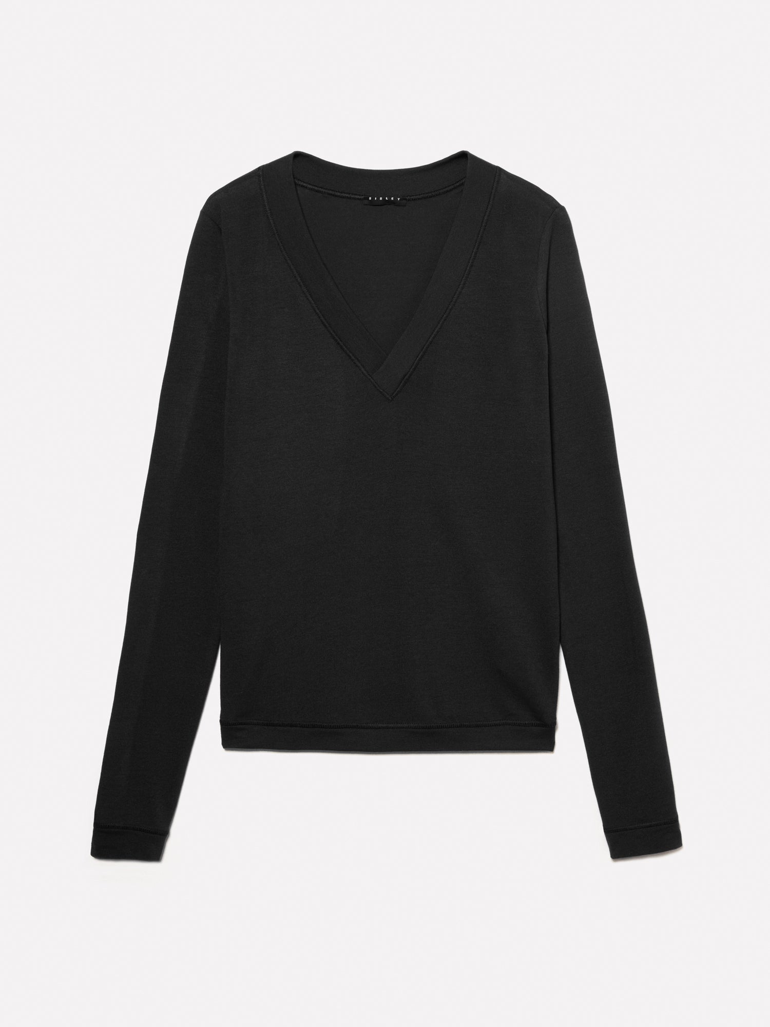 T-shirt slim fit a maniche lunghe da donna nero | Sisley Outlet