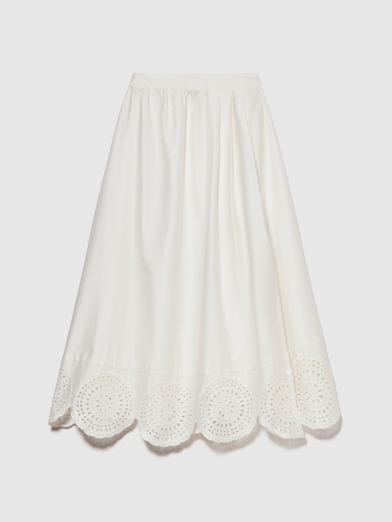 Gonna midi con pizzo da donna bianco | Sisley Outlet