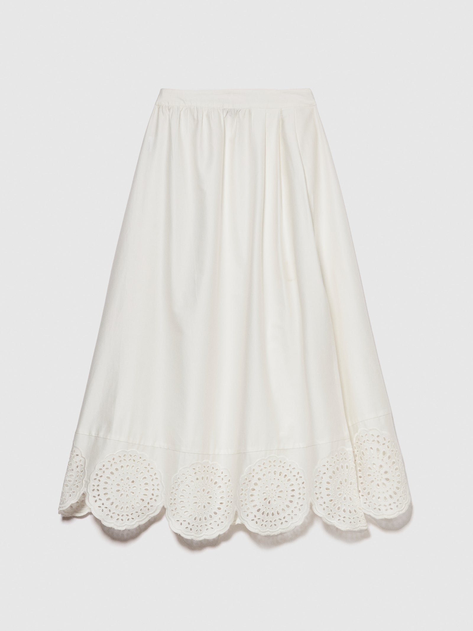 Gonna midi con pizzo da donna bianco | Sisley Outlet