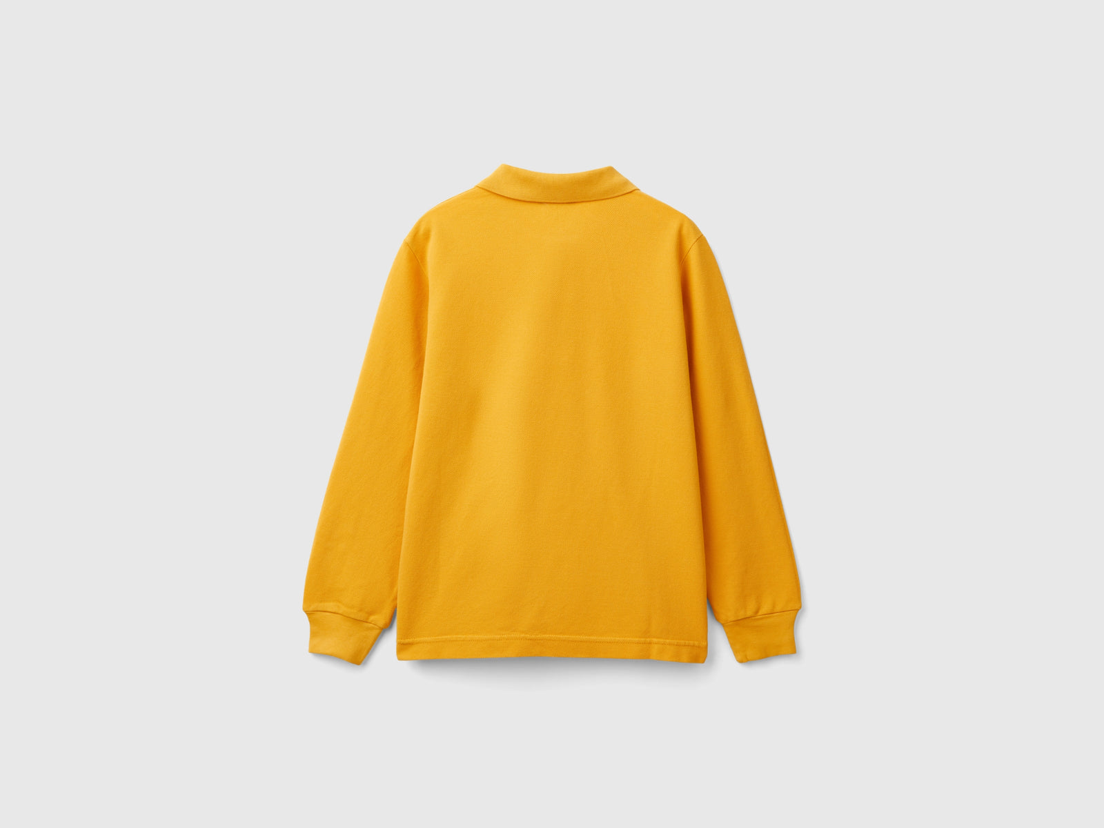 Polo manica lunga 100% cotone bio da bambino senape 2 | Benetton Outlet