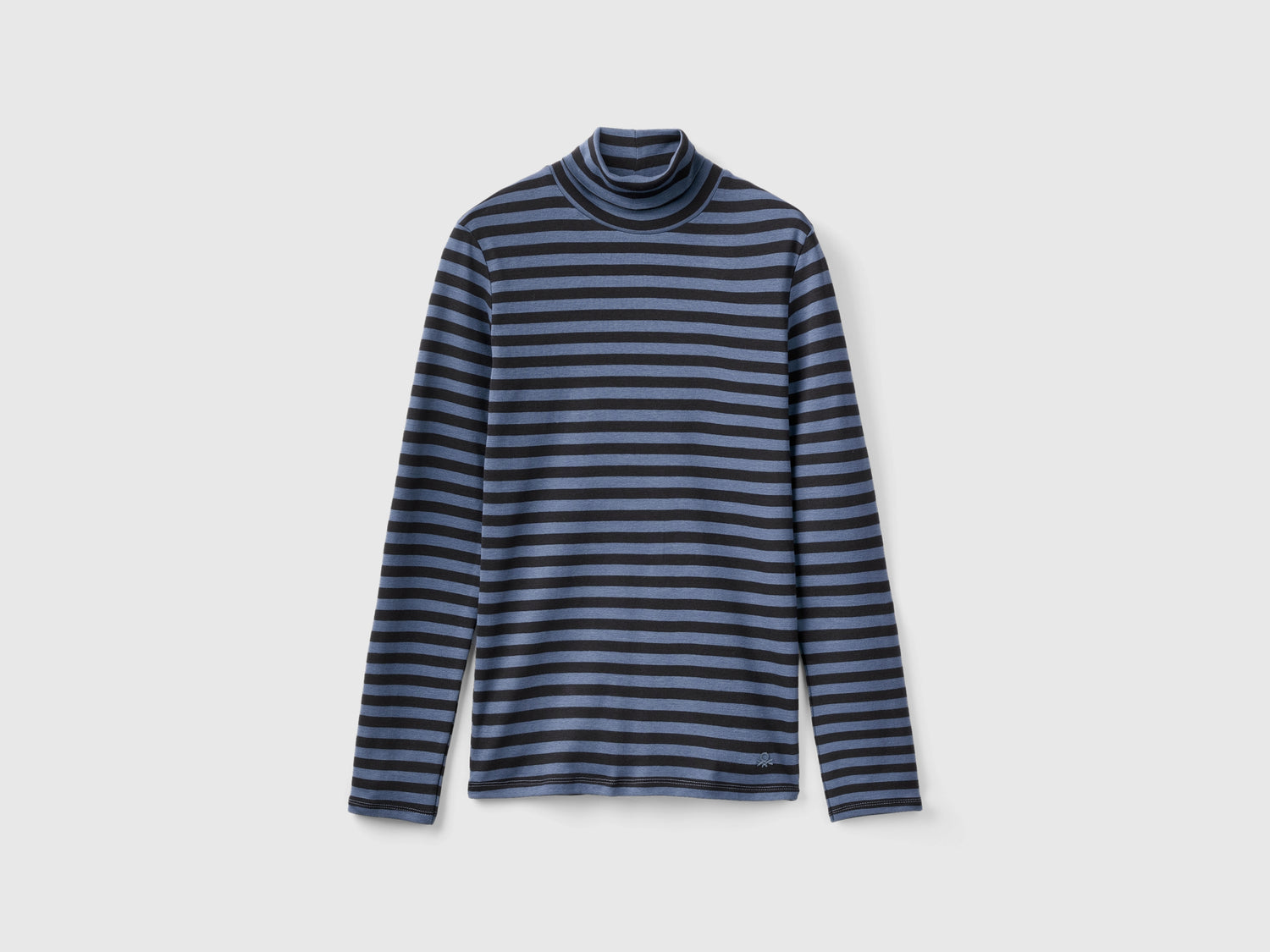 T-shirt lupetto a righe da donna blu | Benetton Outlet