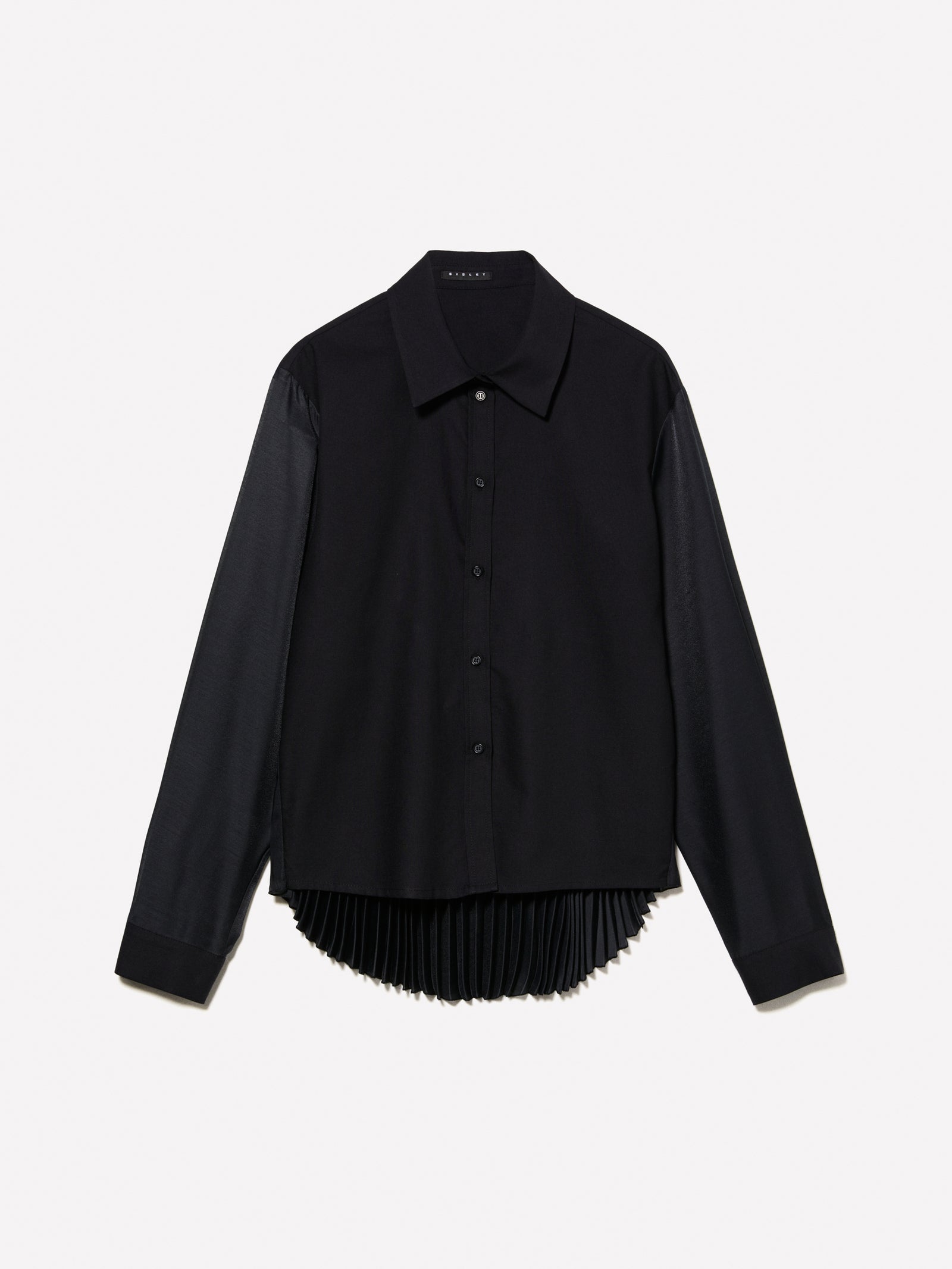 Camicia con plissé da donna nero | Sisley Outlet