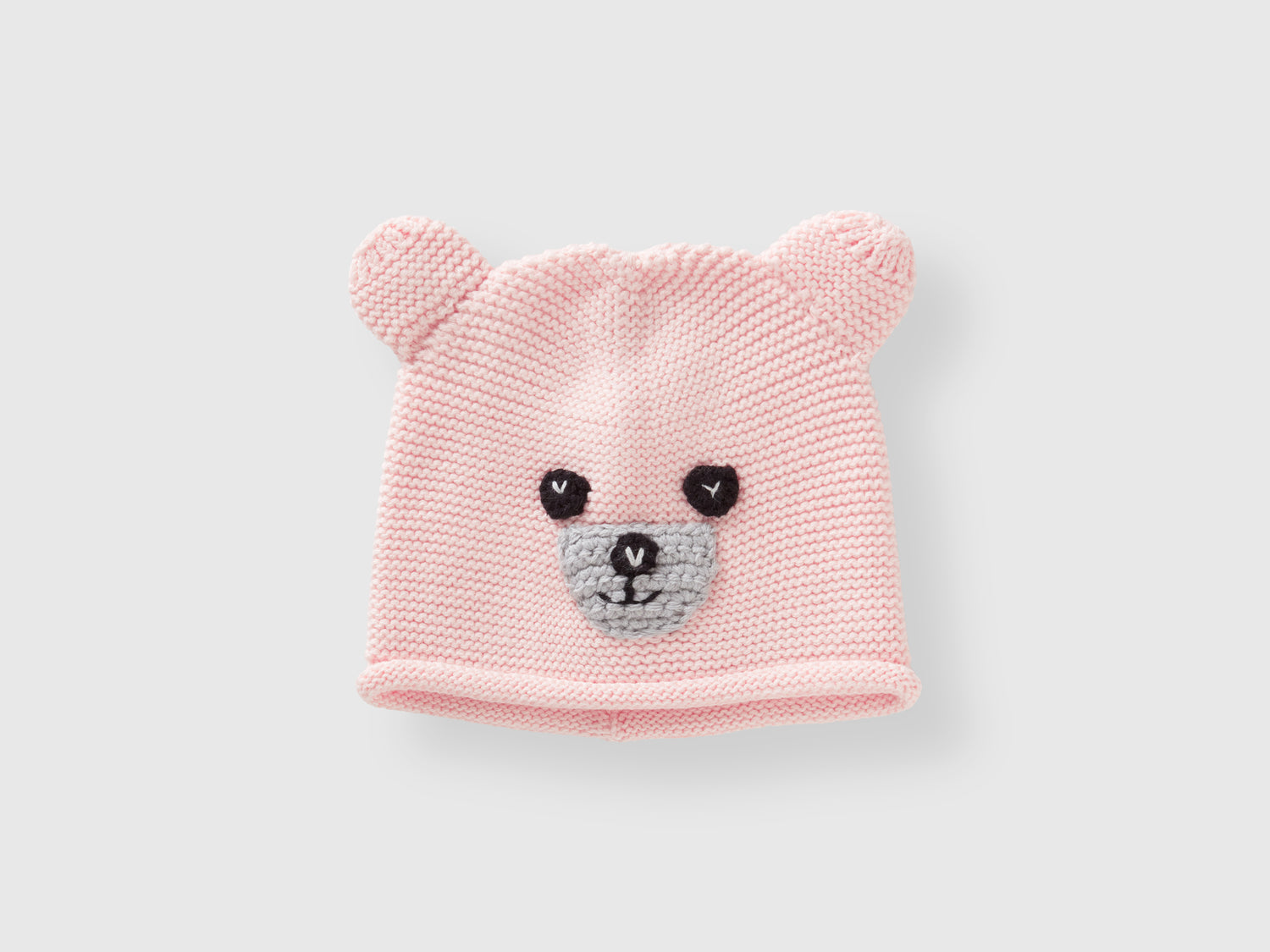 Cappellino crochet con applicazioni da neonato rosa tenue | Benetton Outlet