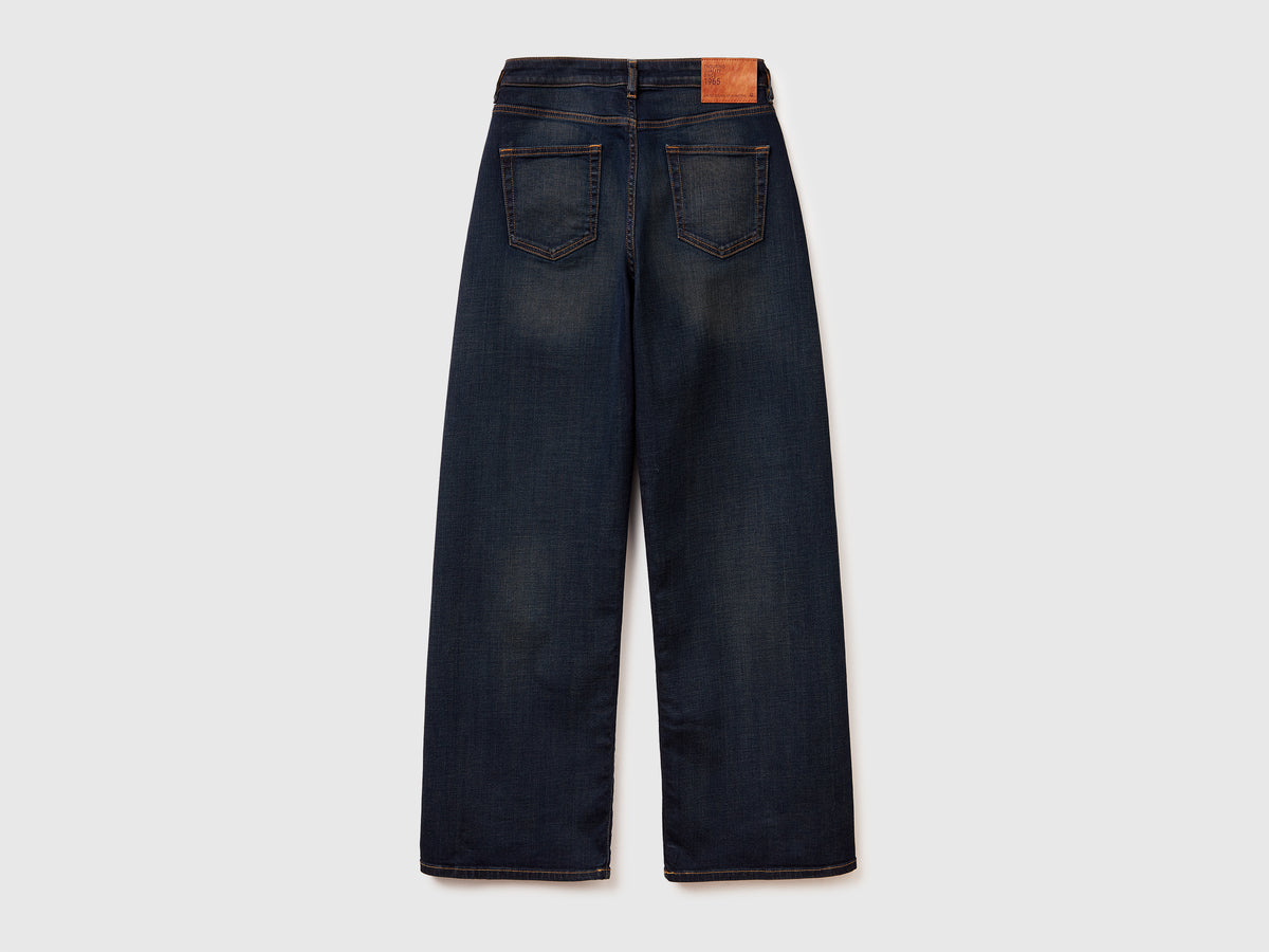 Jeans wide fit in cotone stretch