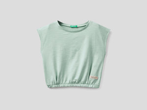 Pure cotton cropped T-shirt