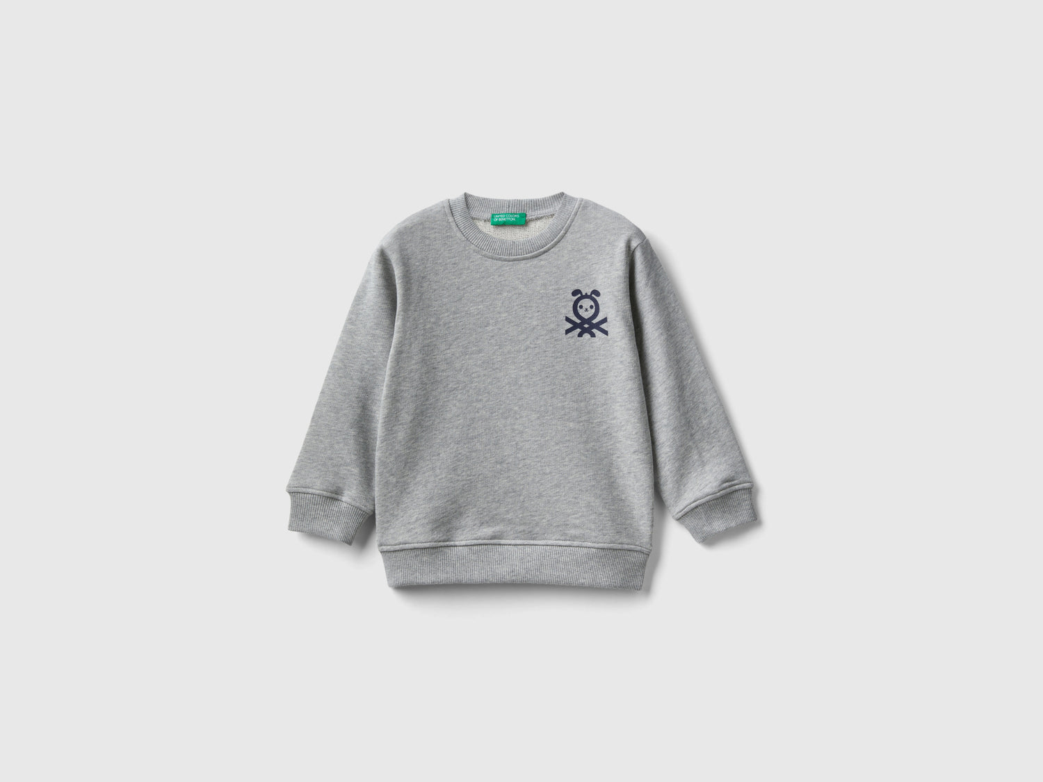 Felpa 100% cotone biologico da bimbo grigio chiaro | Benetton Outlet
