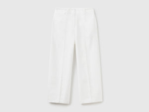 Pantaloni ampi in puro lino