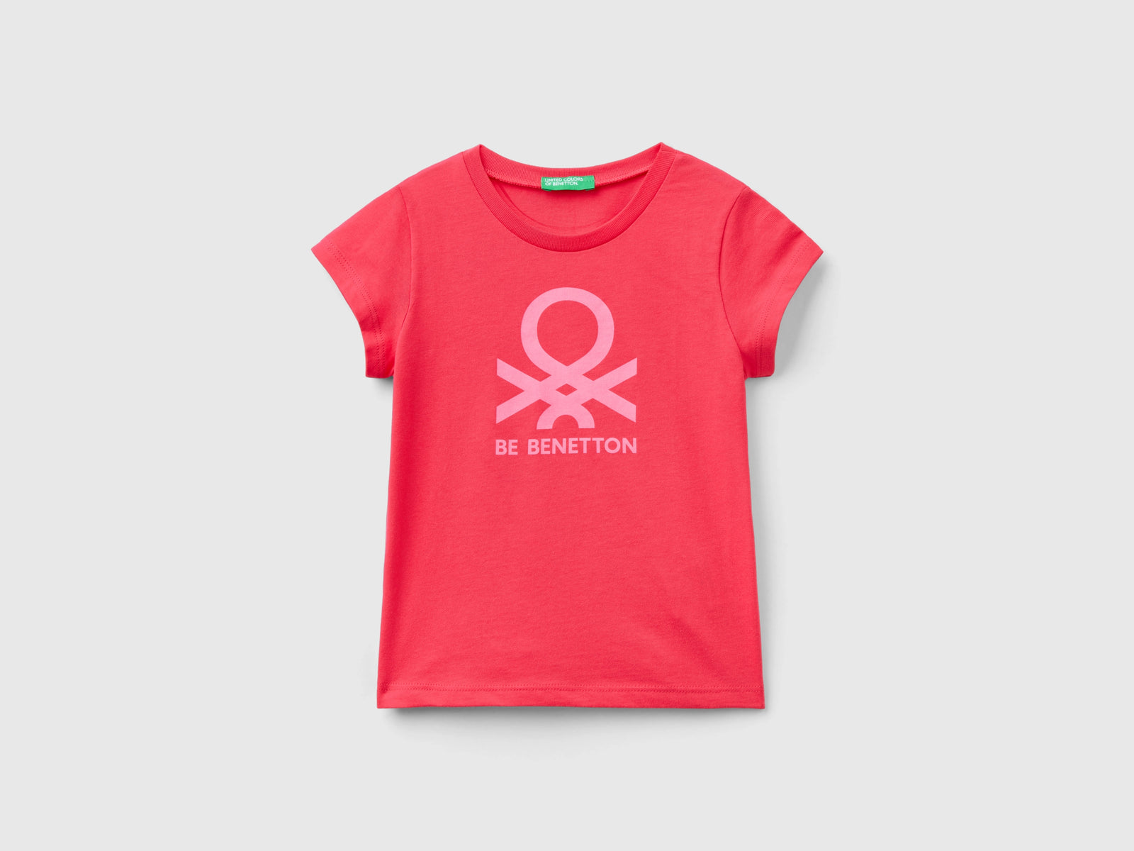 T-shirt 100% cotone con stampa da bimba fucsia | Benetton Outlet