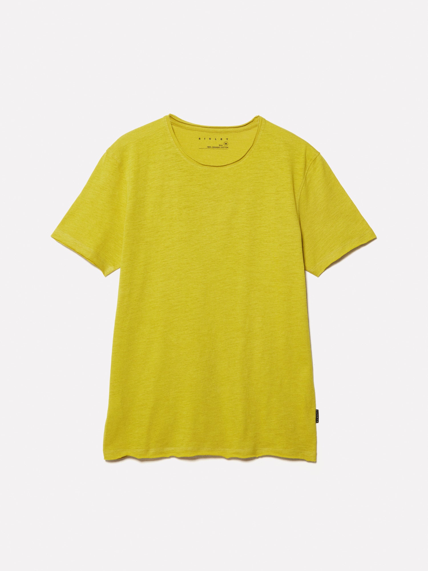 Slim fit short-sleeved lime t-shirt da uomo giallo | Sisley Outlet