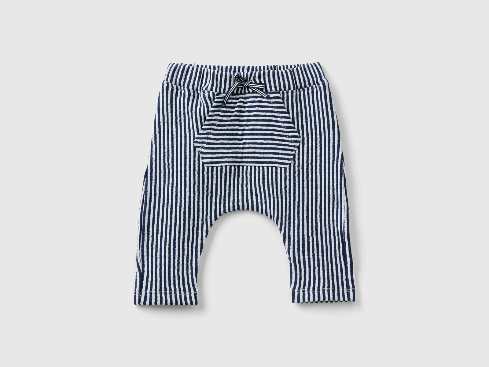 Pantaloni a righe con tasca da neonato blu scuro | Benetton Outlet