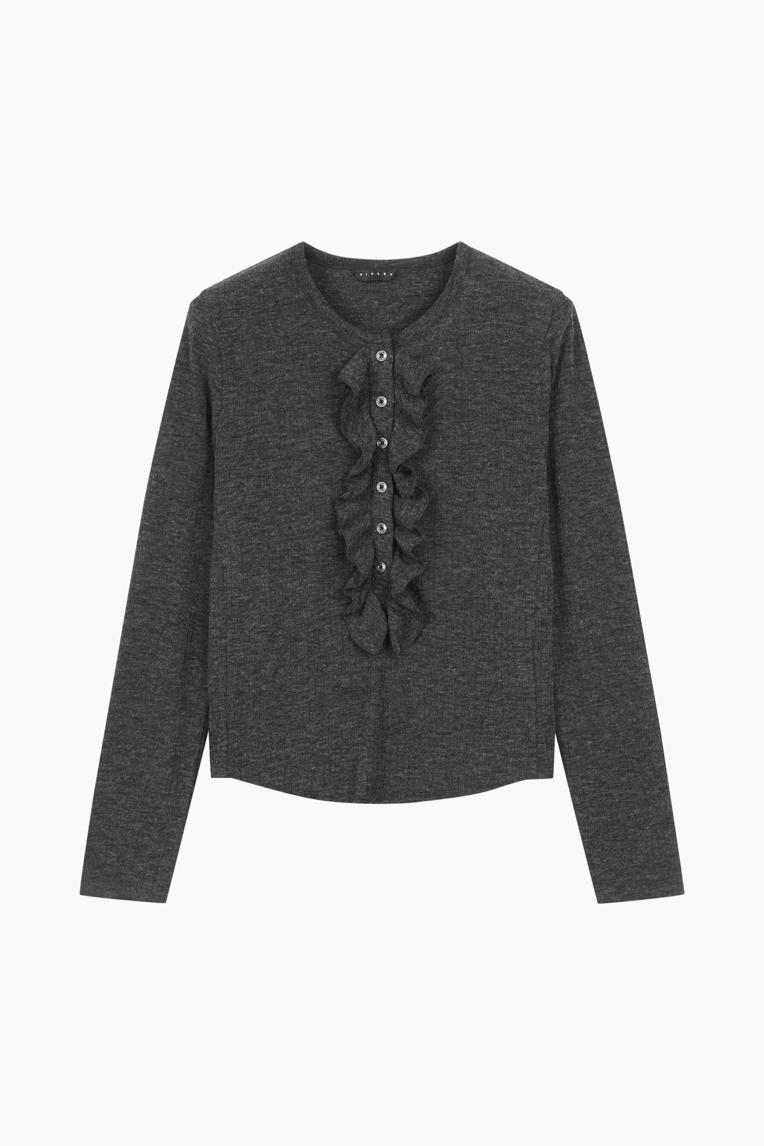 Cardigan con rouches da donna grigio scuro | Sisley Outlet