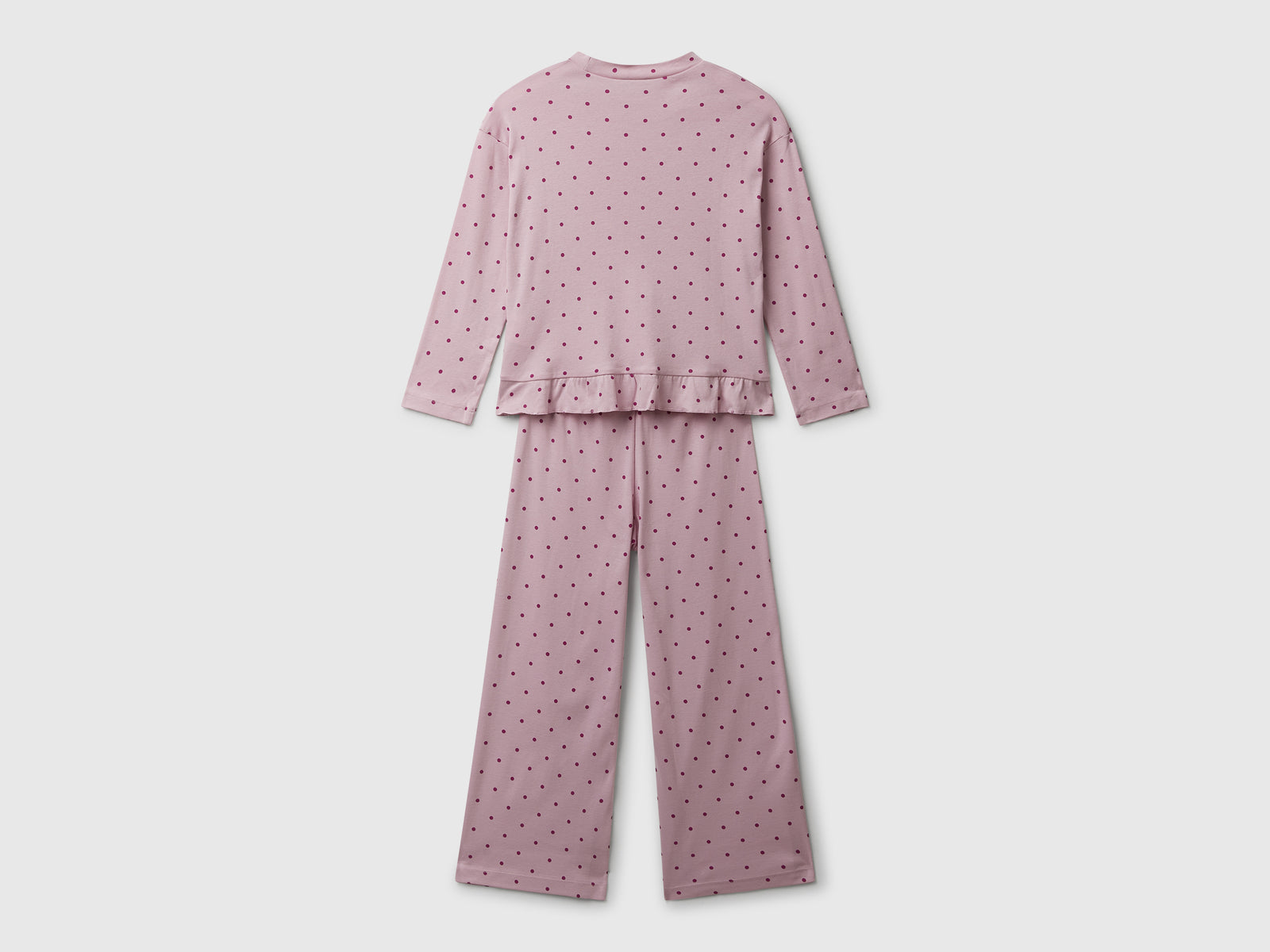 Pigiama con stampa pois da bambina rosa 2 | Benetton Outlet