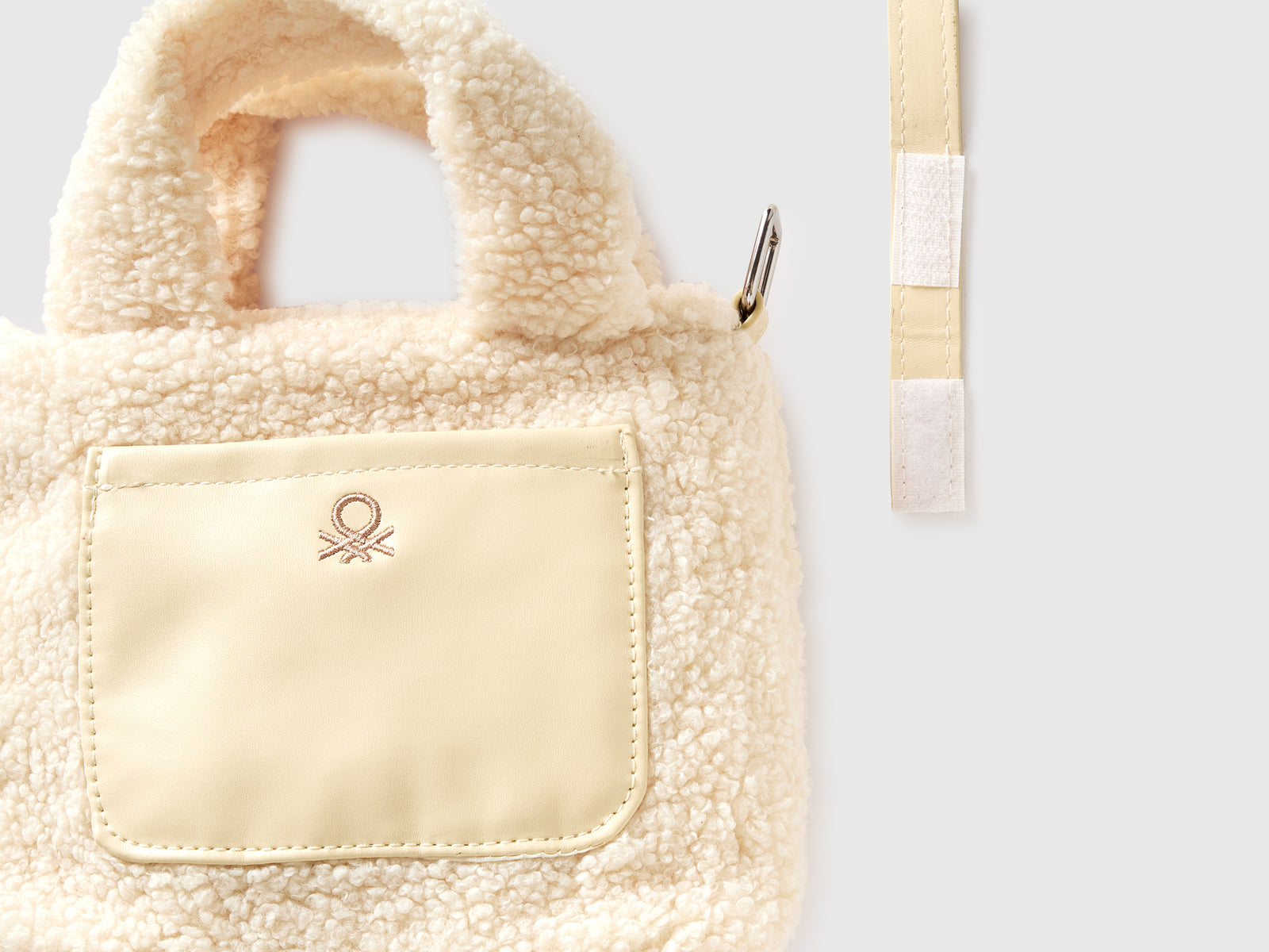 Borsa in pelliccetta sintetica da bambina bianco panna 3 | Benetton Outlet