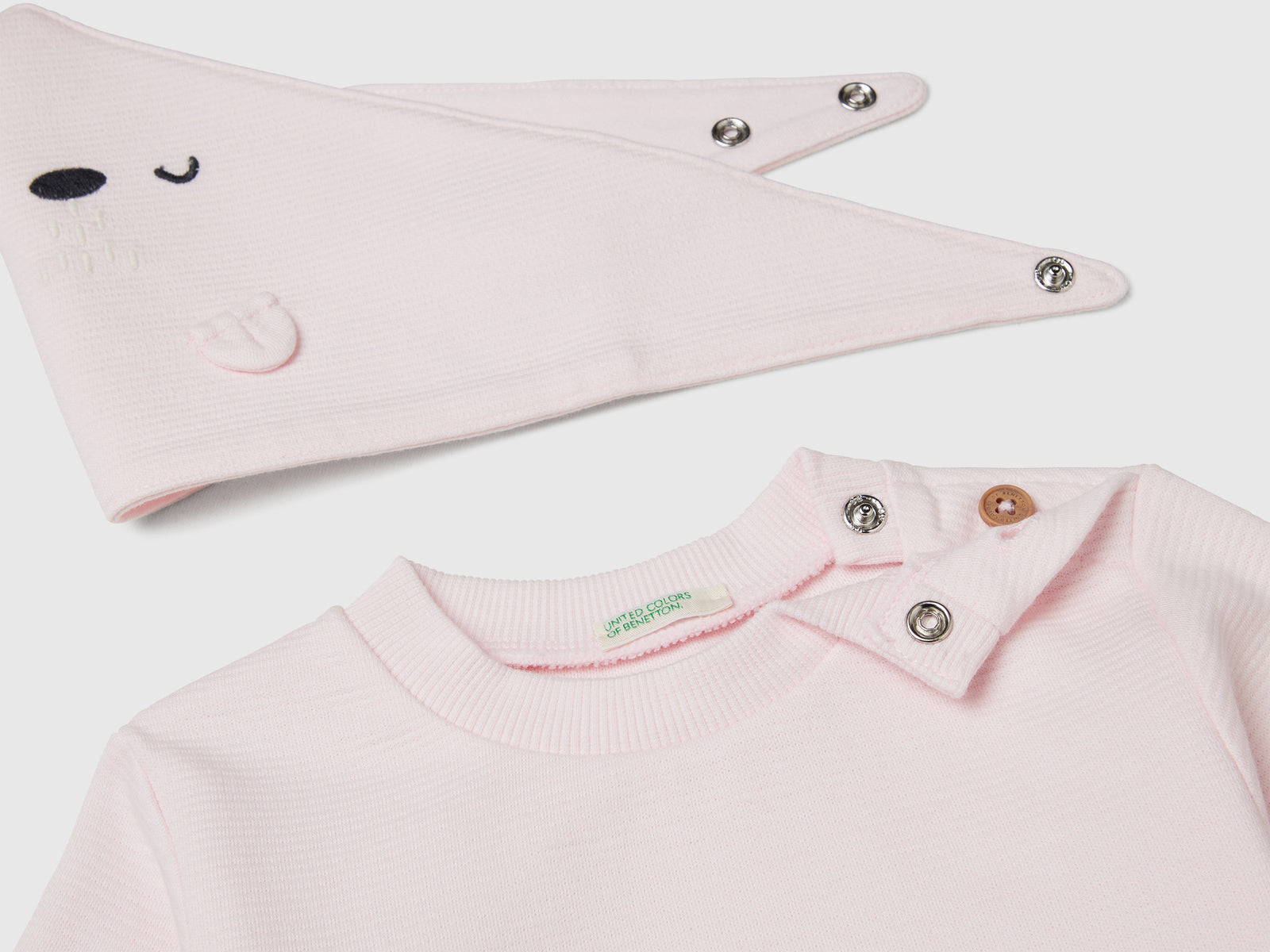 Set in puro cotone da neonato rosa 3 | Benetton Outlet