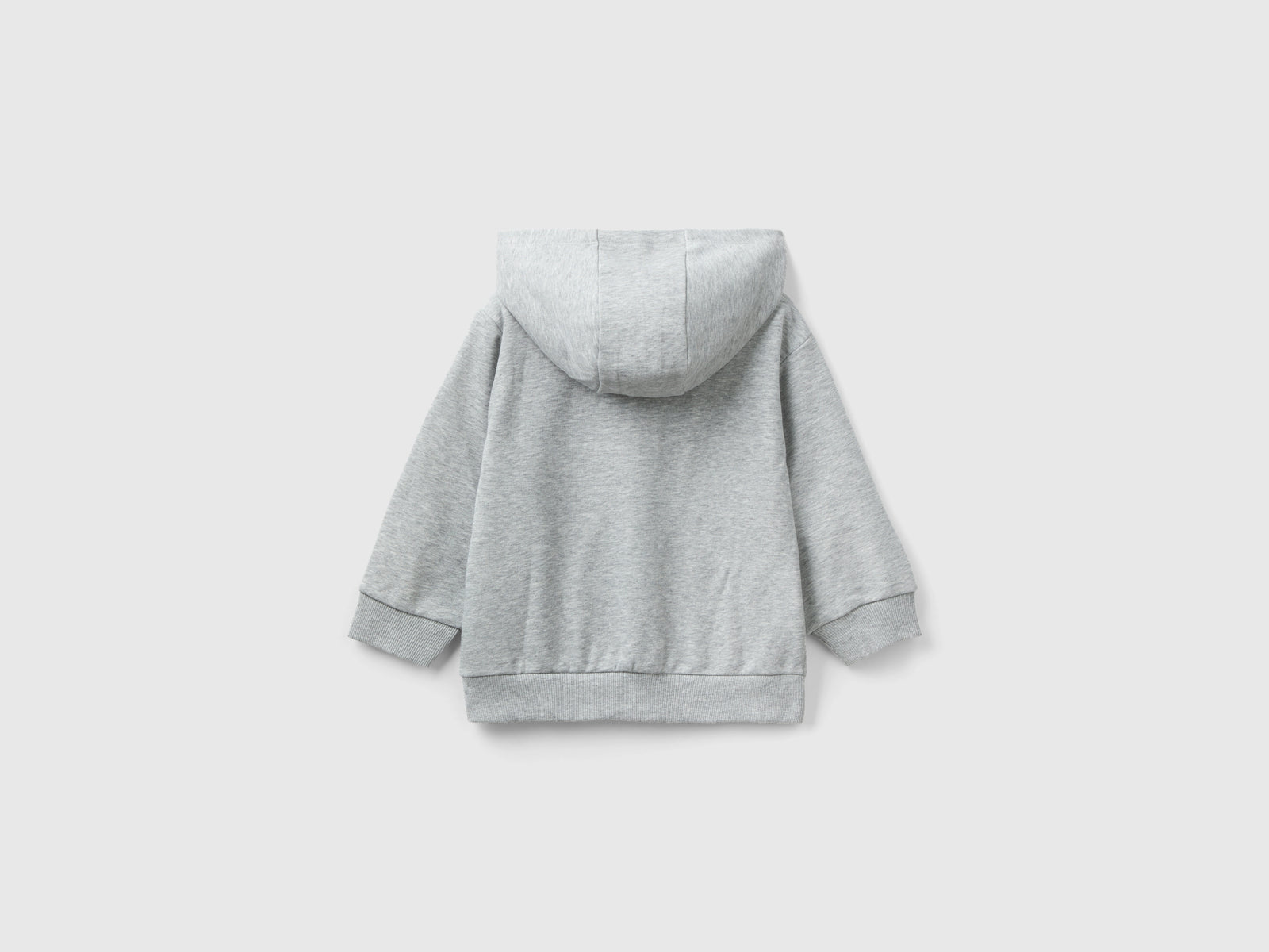 Felpa oversize con cappuccio da bimbo grigio chiaro 2 | Benetton Outlet