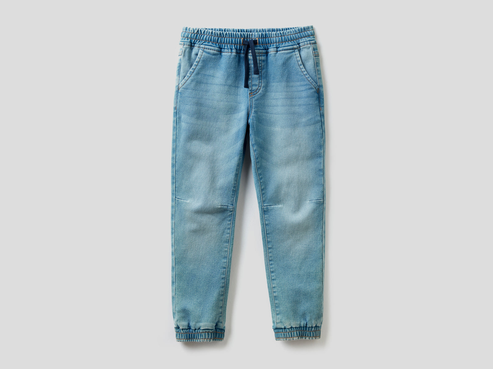 Joggers in cotone elasticizzato da bambino celeste | Benetton Outlet