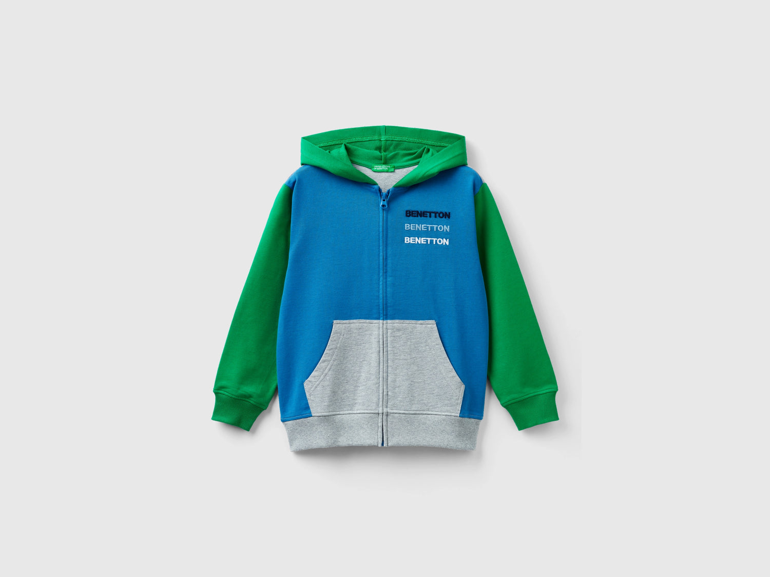 Felpa con zip e cappuccio da bambino multi-color | Benetton Outlet