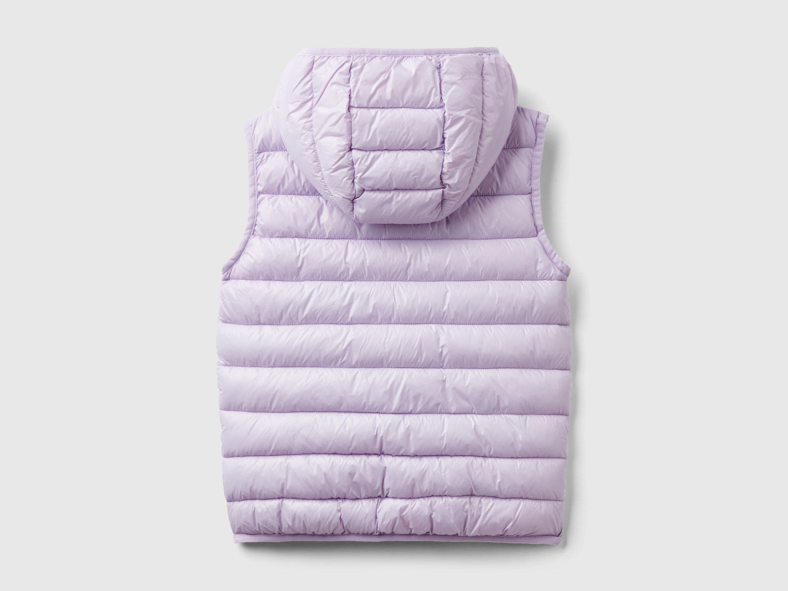 Gilet imbottito con cappuccio da bambina lilla 2 | Benetton Outlet