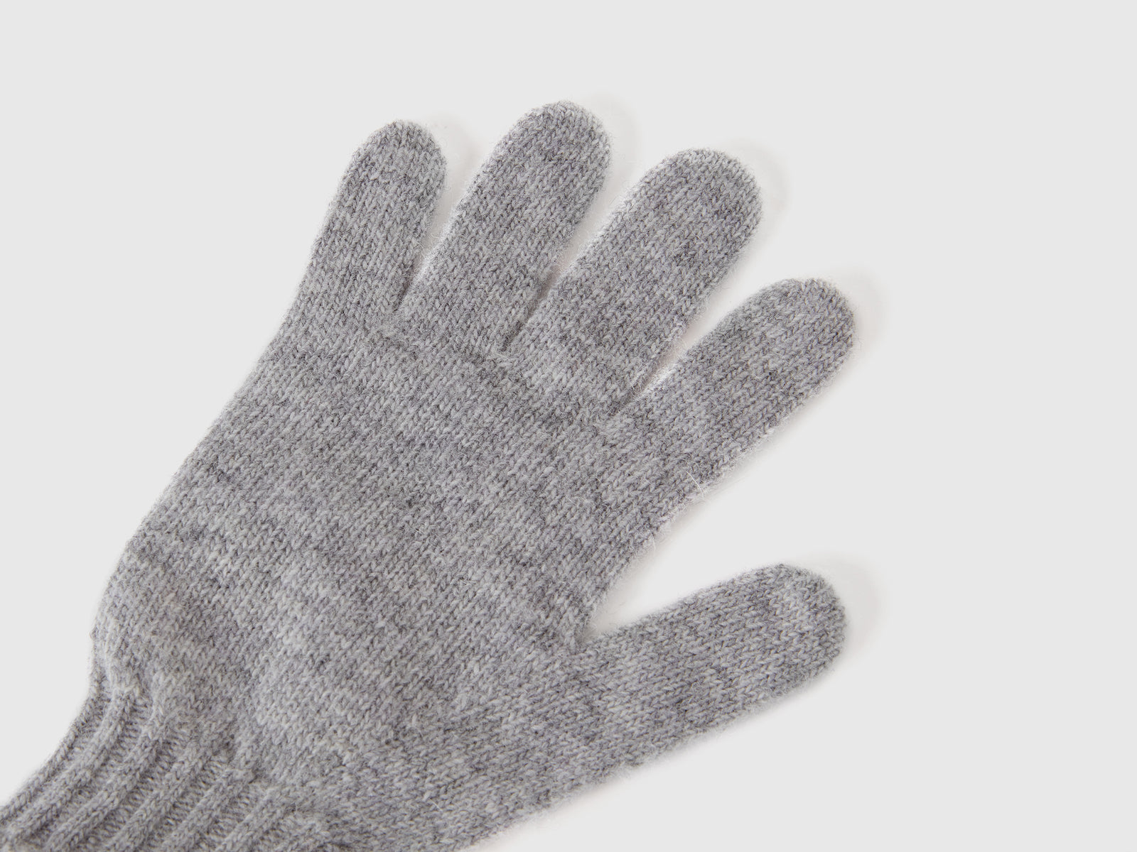 Guanti in misto lana da bambino grigio chiaro 2 | Benetton Outlet