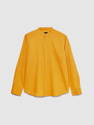Camicia alla coreana in misto lino