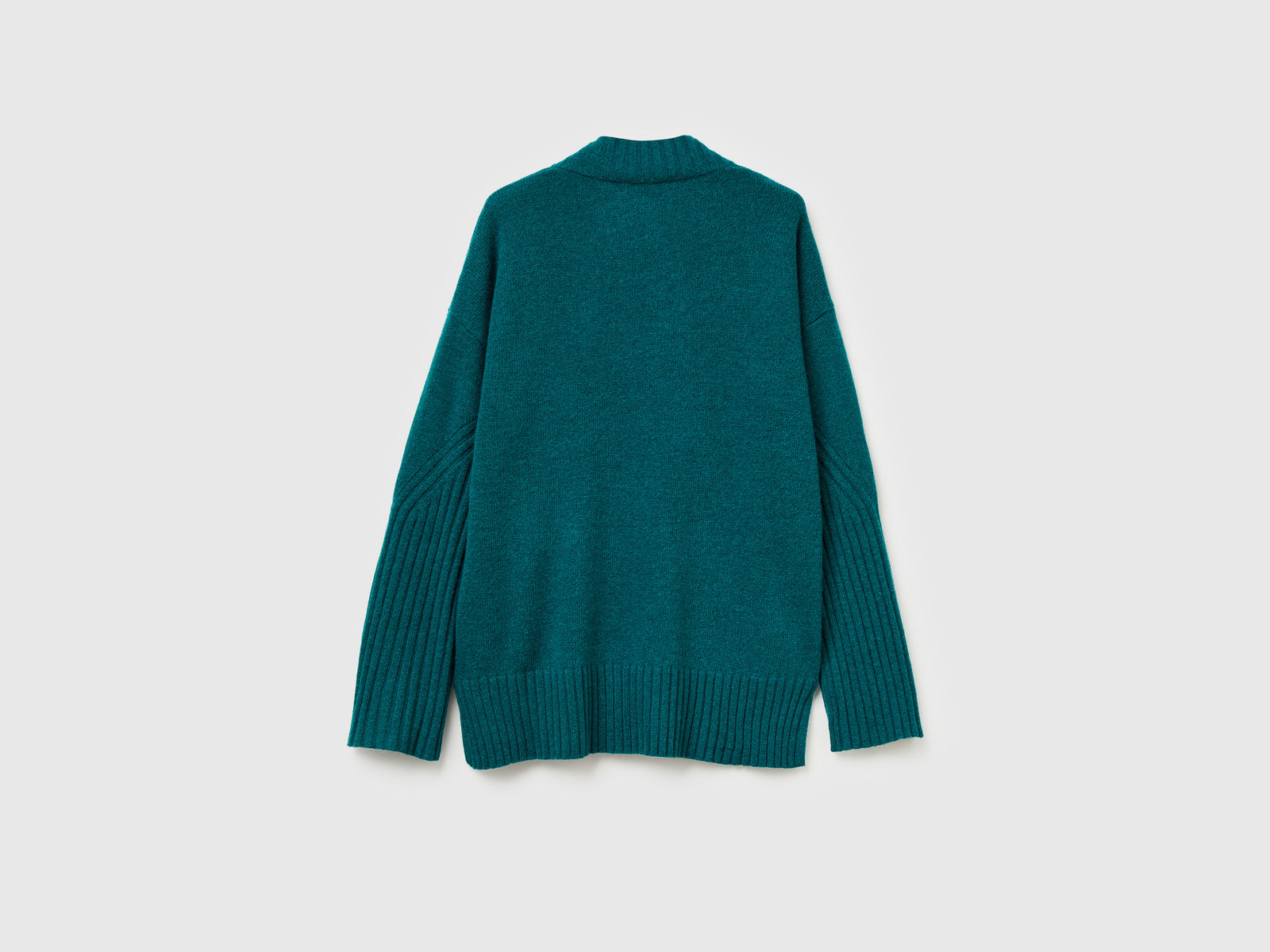 Maglione over fit in misto lana da donna verde scuro 2 | Benetton Outlet