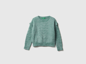 Maglione in ciniglia con frange