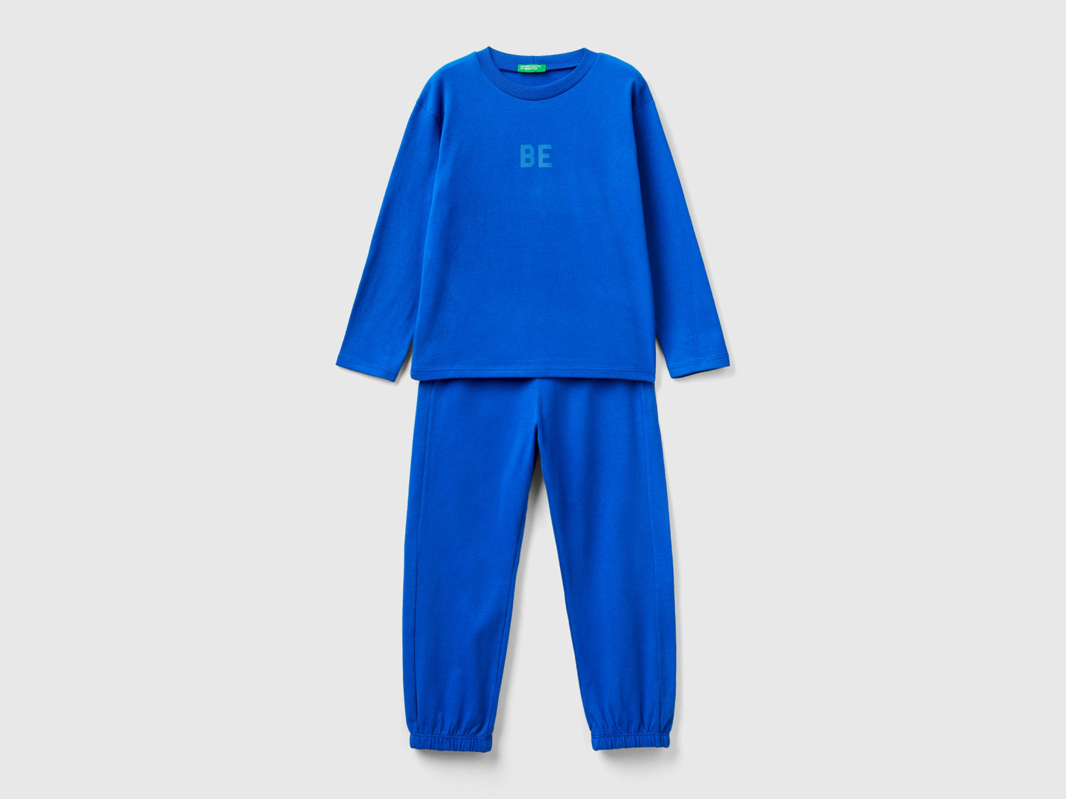 Pigiama lungo in caldo jersey da bambino bluette | Benetton Outlet
