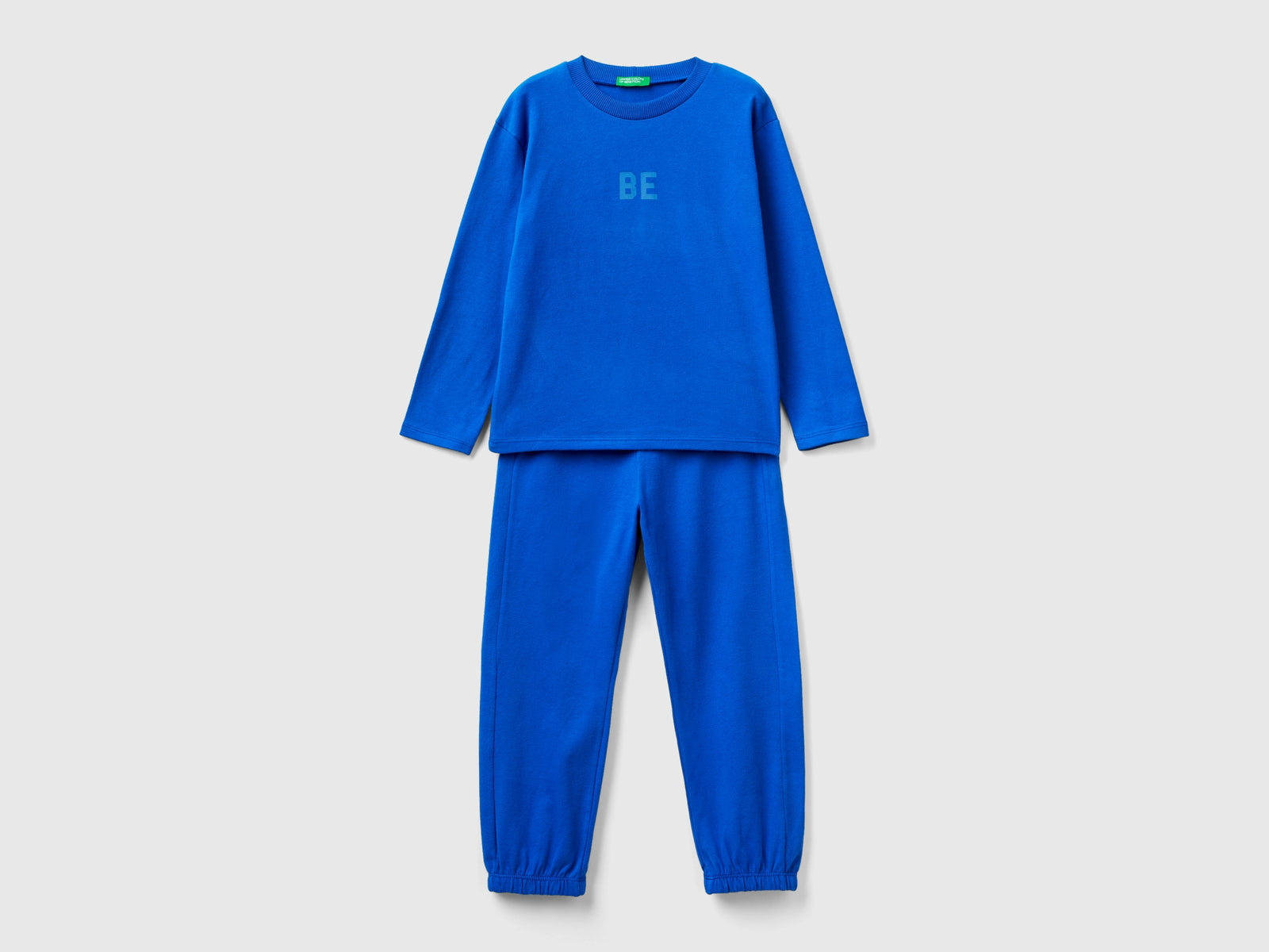 Pigiama lungo in caldo jersey da bambino bluette | Benetton Outlet