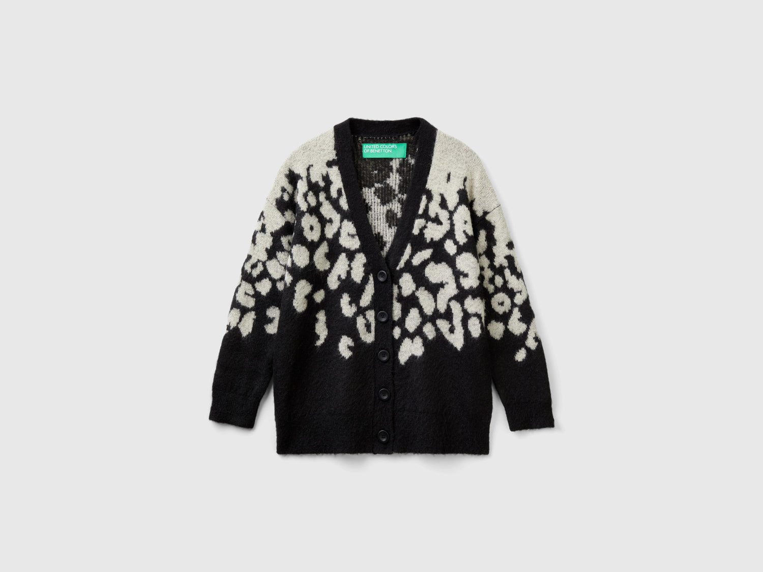 Cardigan animalier in misto mohair da donna multi-color | Benetton Outlet