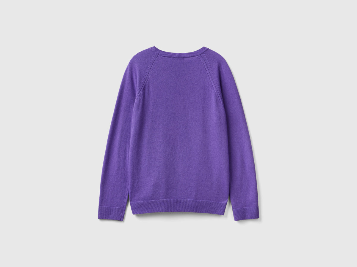 Maglia girocollo in misto lana e cashmere