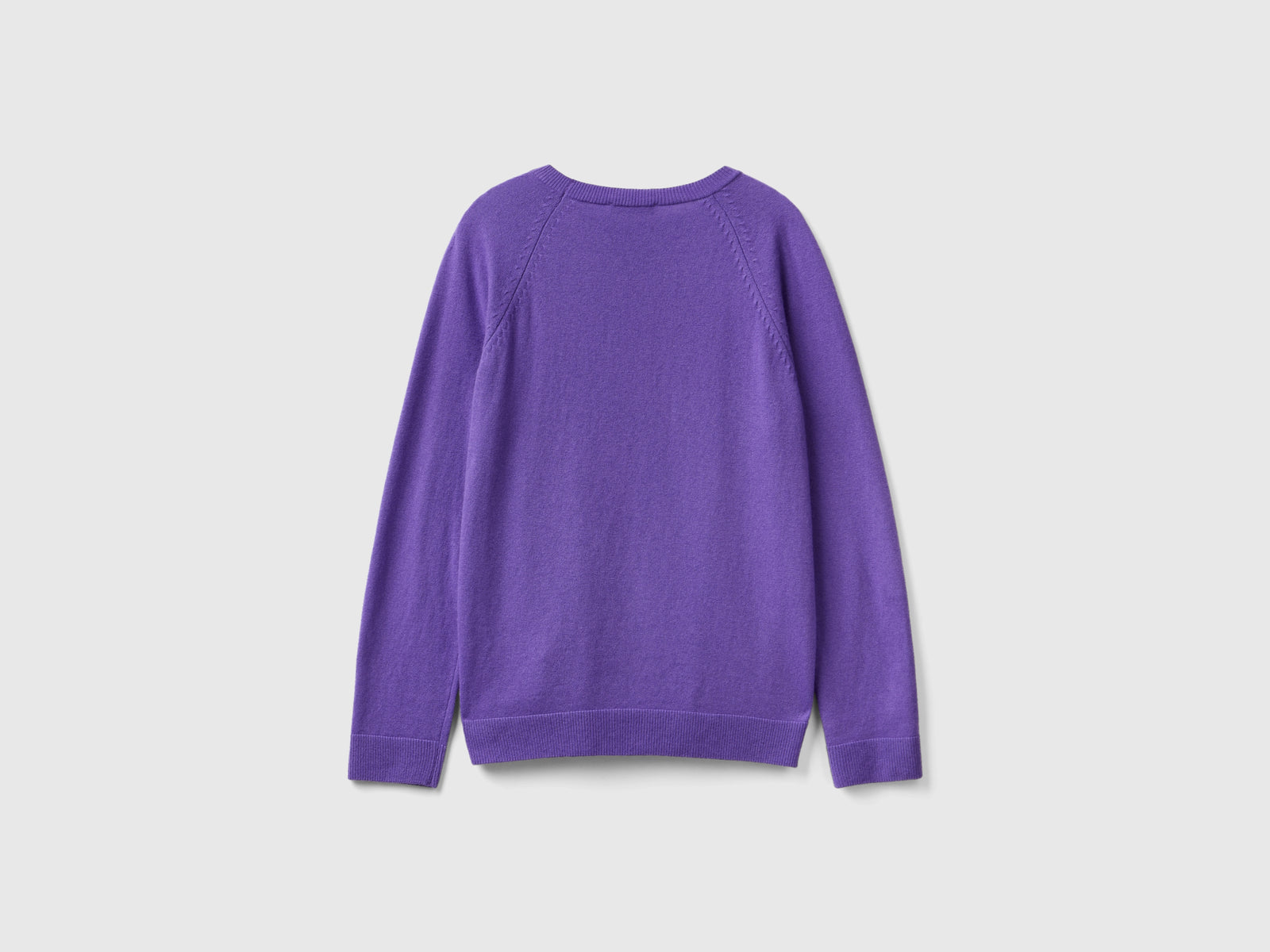 Maglia girocollo in misto lana e cashmere da donna viola 2 | Benetton Outlet