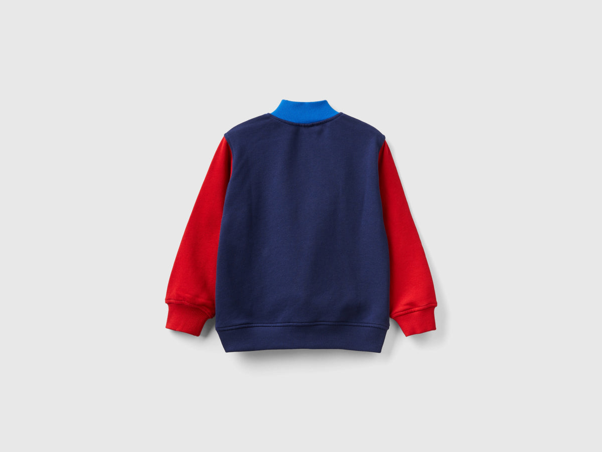 Felpa in cotone bio con zip