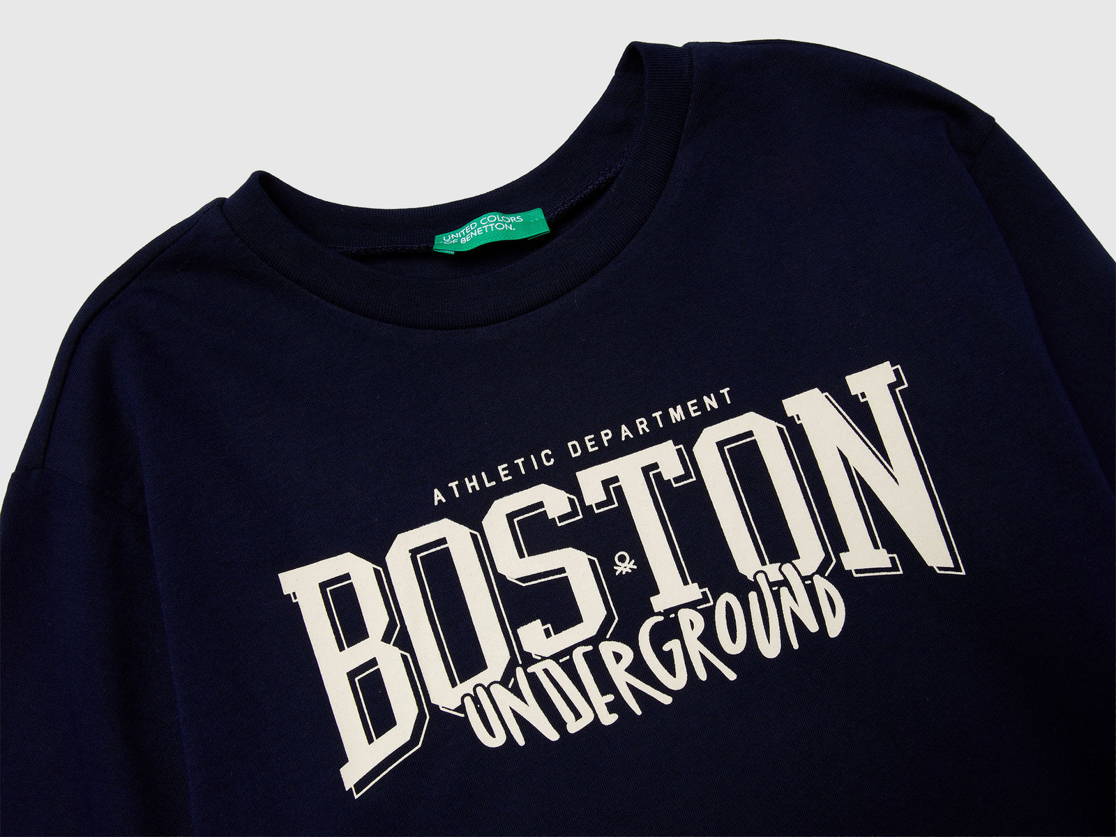 T-shirt con stampa da bambino blu scuro 3 | Benetton Outlet
