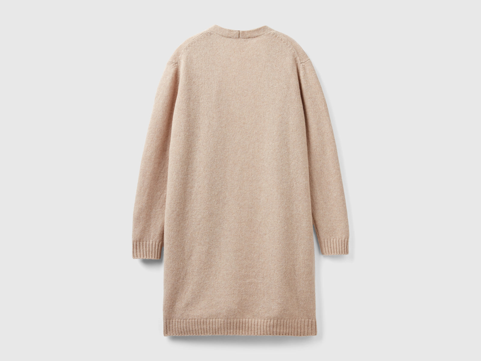 Cardigan lungo in pura lana Shetland da donna beige 5 | Benetton Outlet