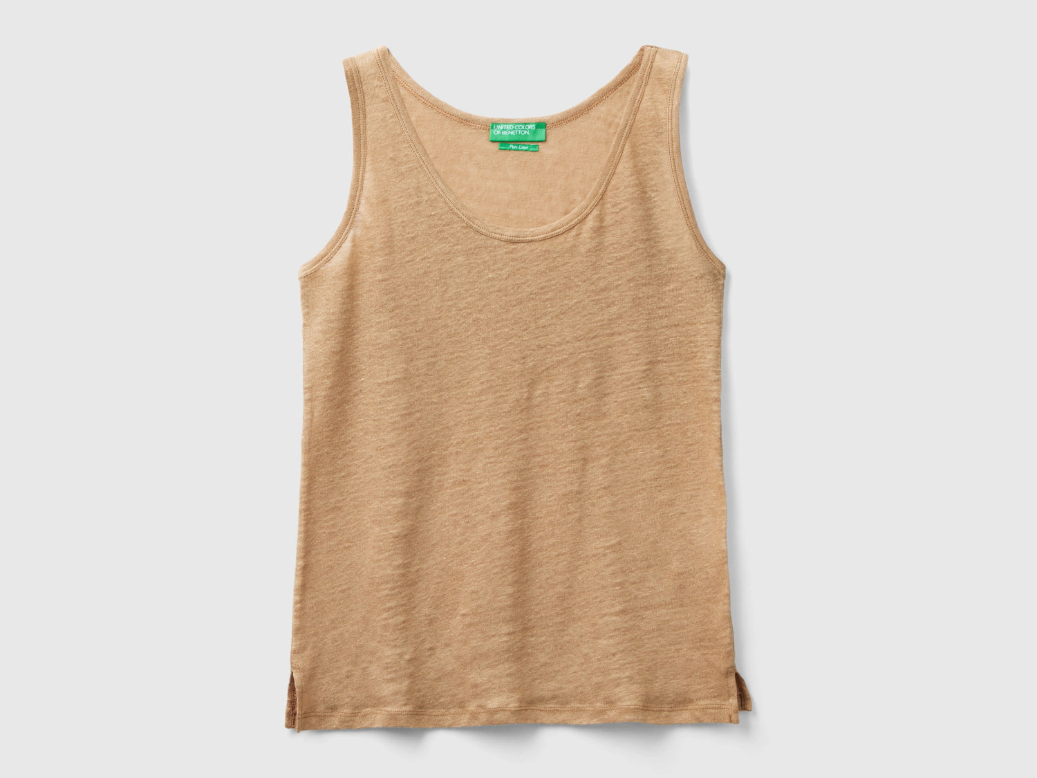 Canotta in puro lino da donna beige | Benetton Outlet