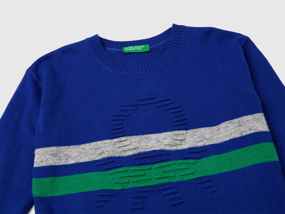 Maglia con logo in misto lana
